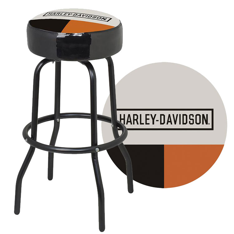 【期間限定セール】バースツール Harley-Davidson ハーレーダビッドソン レトロブロック H-D スクリプト バースツール HDL-12142 回転いす インテリア BAR 店舗 アメリカ雑貨
