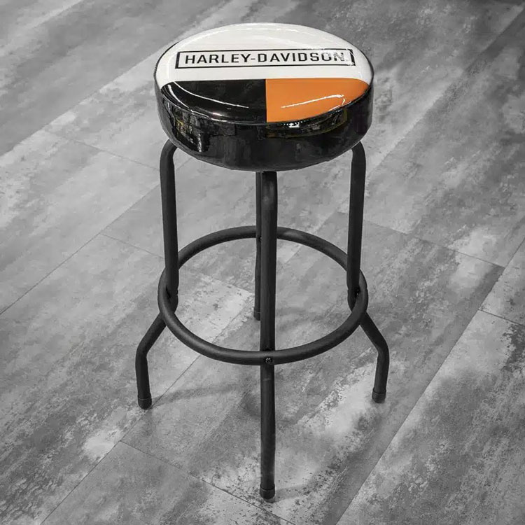 【期間限定セール】バースツール Harley-Davidson ハーレーダビッドソン レトロブロック H-D スクリプト バースツール HDL-12142 回転いす インテリア BAR 店舗 アメリカ雑貨
