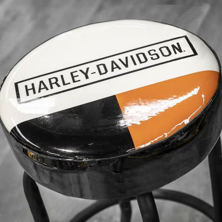 【期間限定セール】バースツール Harley-Davidson ハーレーダビッドソン レトロブロック H-D スクリプト バースツール HDL-12142 回転いす インテリア BAR 店舗 アメリカ雑貨