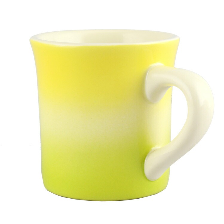 Pukana スマイル グラデーション マグカップ / イエロー 縦8.8