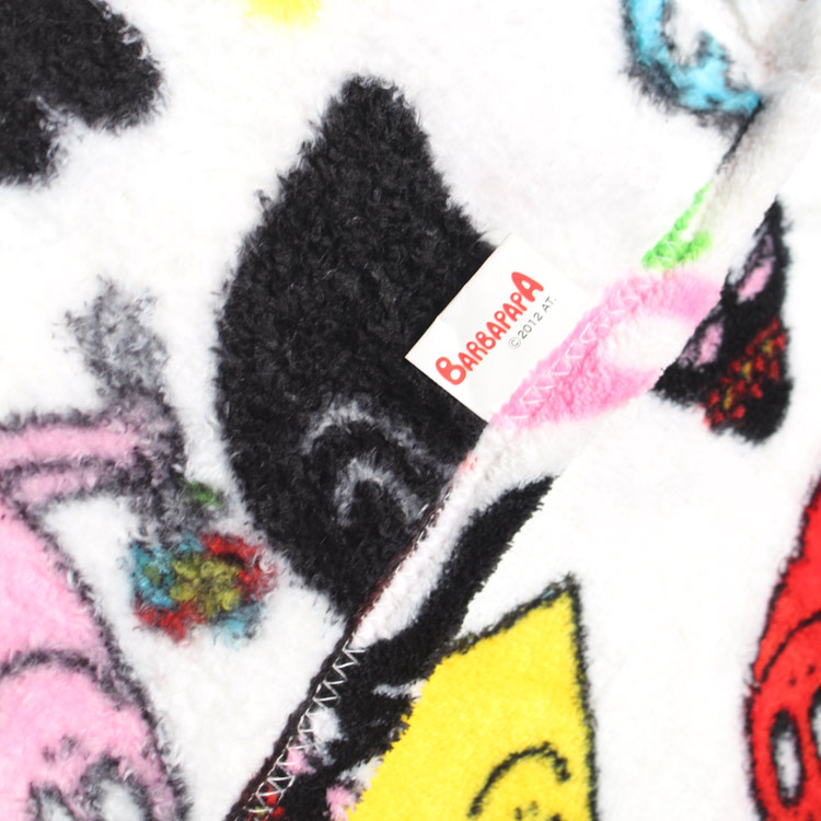 フリースブランケット（L） バーバパパ HEART 100×140cm マイクロファイバー素材 アウトドアブランケット 毛布 ひざ掛け キャラクター柄 アメリカン雑貨 デッドストック