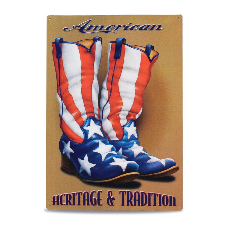 メタルサイン American Heritage & Collection 縦42×横29.5cm アメリカ製アメリカン 四角 かっこいい ヴィンテージ ビンテージ コンパクト 店舗 トイレ 玄関 リビング バー カフェ 輸入雑貨