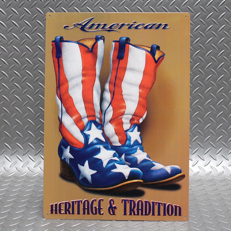 メタルサイン American Heritage & Collection 縦42×横29.5cm アメリカ製アメリカン 四角 かっこいい ヴィンテージ ビンテージ コンパクト 店舗 トイレ 玄関 リビング バー カフェ 輸入雑貨
