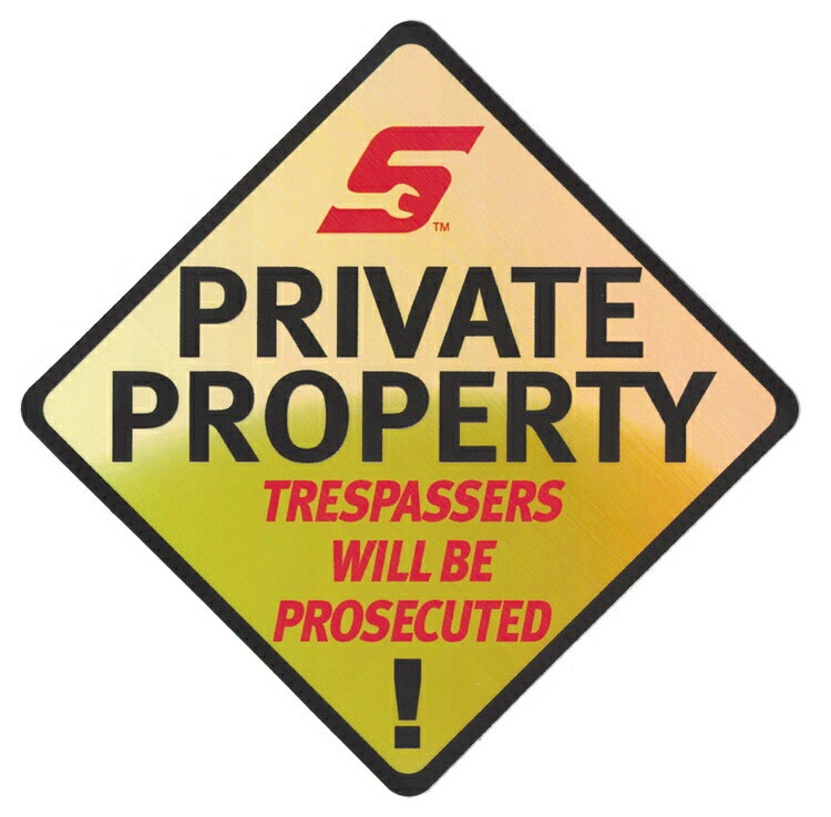 【メール便発送】ステッカー 車 スナップオン デカール PRIVATE PROPERTY! ダイヤ型 イエロー 縦17.5×横17.5cm Snap-on シール アメリカ雑貨 アメリカン雑貨アメリカを代表する工具メーカーのオフィシャルデカール。