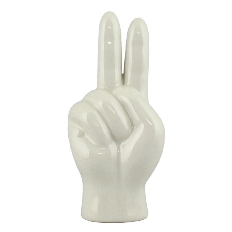 ポーセリン ハンドオブジェ ”Peace” W6.5×D4×H14.5cm 陶器製
