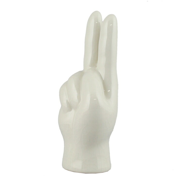 ポーセリン ハンドオブジェ ”Peace” W6.5×D4×H14.5cm 陶器製