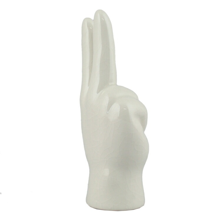 ポーセリン ハンドオブジェ ”Peace” W6.5×D4×H14.5cm 陶器製