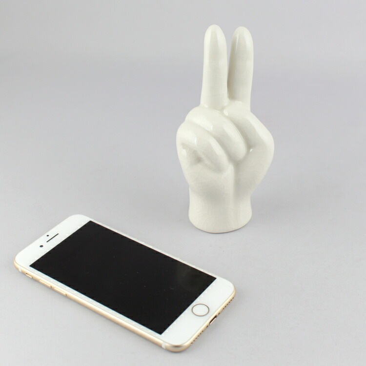 ポーセリン ハンドオブジェ ”Peace” W6.5×D4×H14.5cm 陶器製
