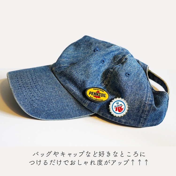 【メール便発送】ピンズ DOUBLE DRINK CAP W40×H30mm
