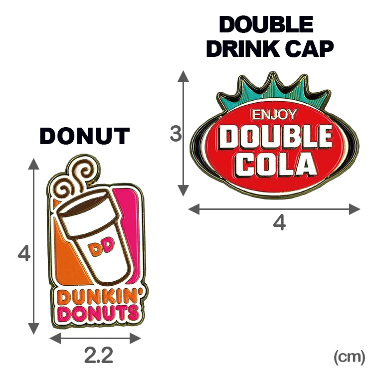 【メール便発送】ピンズ DOUBLE DRINK CAP W40×H30mm