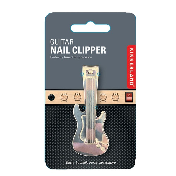【メール便発送】爪切り ギター ネイル クリッパー ステンレススチール製 約3.2×8.3cm オシャレ 頑丈 コンパクト KIKKERLAND KMN93ギターモチーフの爪切り Guitar Nail Clipper 