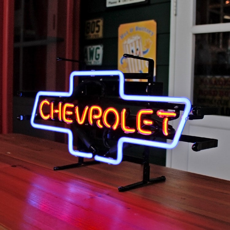 ネオンサイン CHEVROLET シボレー ボウタイ （レッド） 店舗