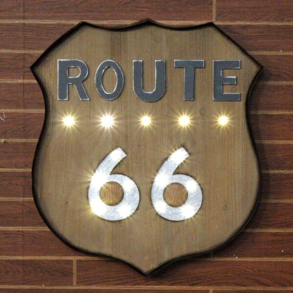 Route66 LEDウォールサイン＜ウッディ＞ ライトアップサイン レトロインテリア ノスタルジックアメリカン ルート66  アメリカ雑貨 アメリカン雑貨