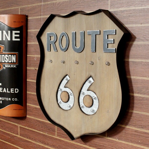 Route66 LEDウォールサイン＜ウッディ＞ ライトアップサイン レトロ