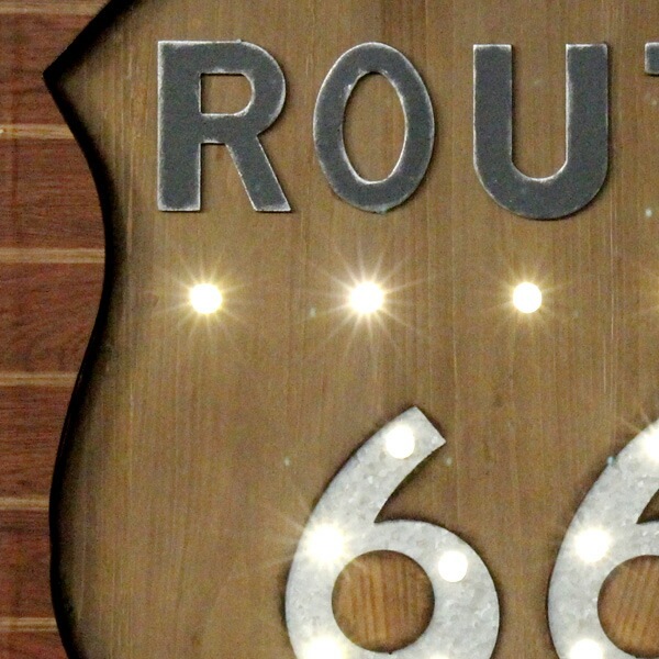 Route66 LEDウォールサイン＜ウッディ＞ ライトアップサイン レトロインテリア ノスタルジックアメリカン ルート66  アメリカ雑貨 アメリカン雑貨
