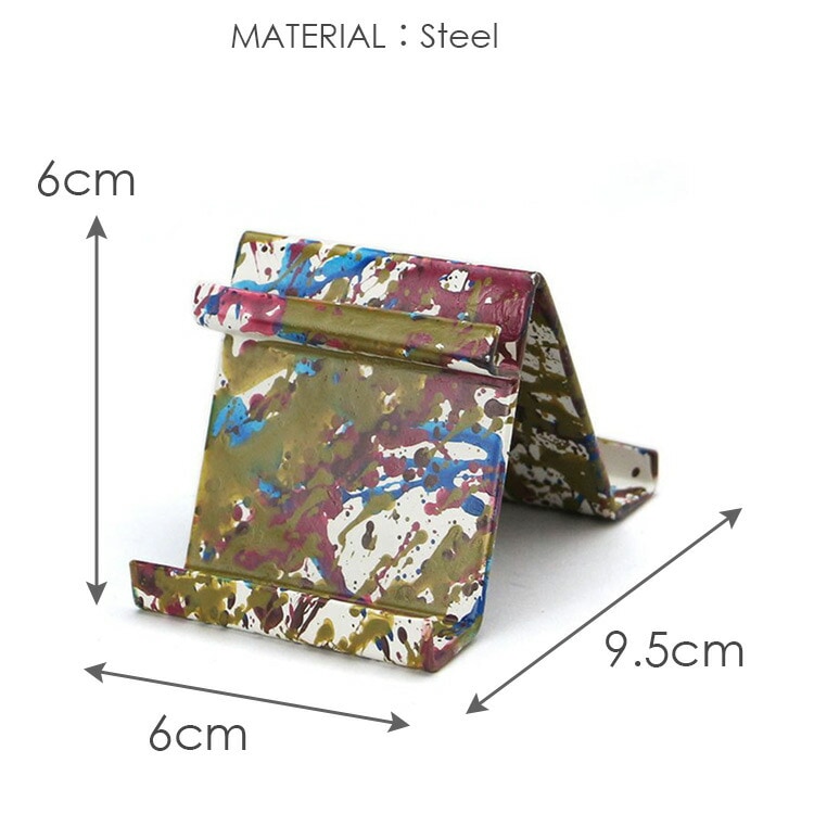 スポティッド トライアングル スタンド スプラッシュ 高さ6×幅6×奥行9.5cm スチール製 スタンド めがね カード スマホ HERE