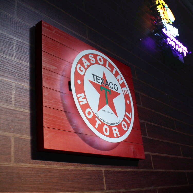 ビンテージ 旨かっ 大型 看板 テキサコ TEXACO 直径76cm / 世田谷ベース 