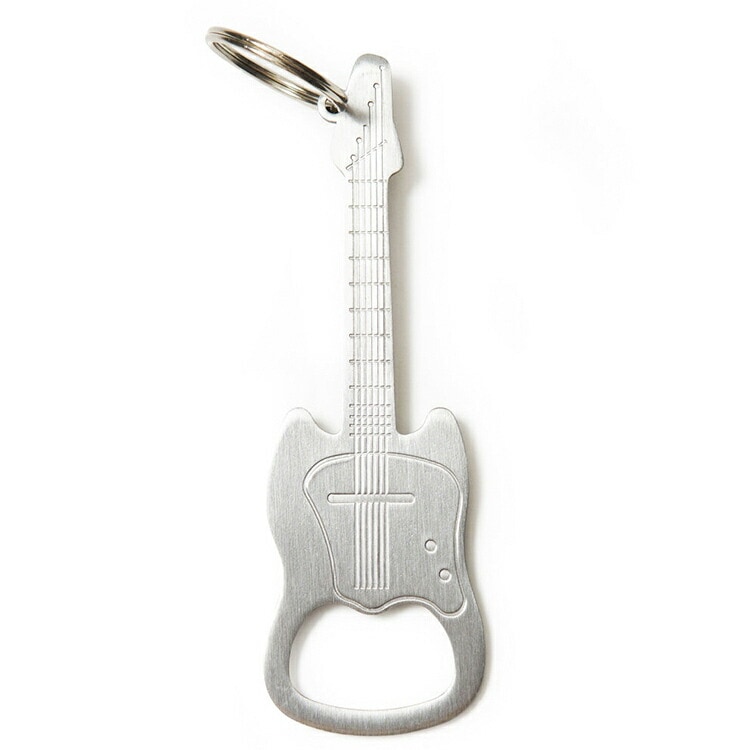 栓抜き KIKKERLAND Guitar Keychain Bottle Opener ギター キーチェーン ボトルオープナー ステンレススチール製 W3.2×D0.2×H10.8cm キーホルダー 持ち運び キッカーランド