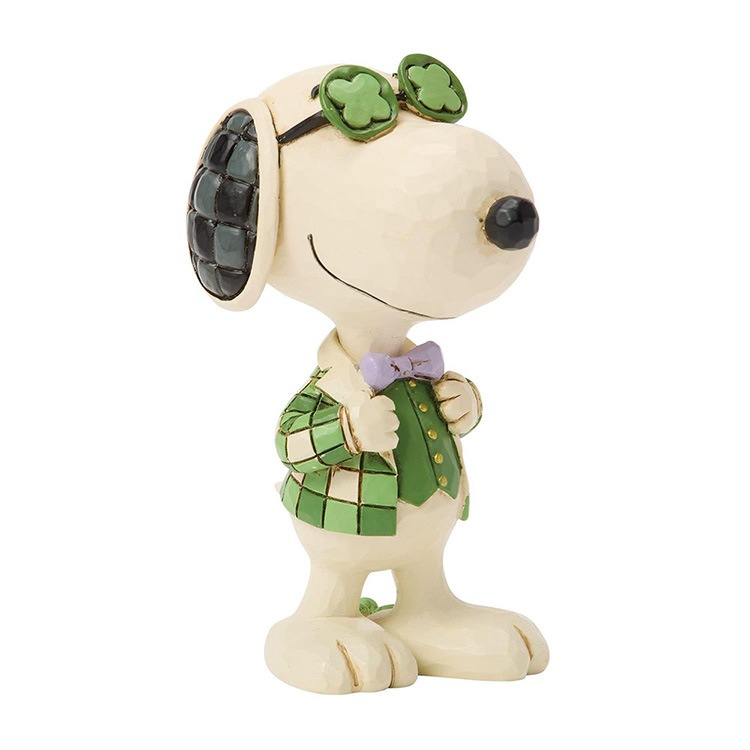 置物 フィギュア SNOOPY スヌーピー シャムロックグラス ミニ 高さ8.1cm レジン製 スヌーピー インテリア小物  enesco Peanuts JIM SHORE【メーカー直送】【同梱不可】【あす楽不可】【代引き不可】