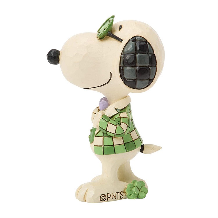 置物 フィギュア SNOOPY スヌーピー シャムロックグラス ミニ 高さ8.1cm レジン製 スヌーピー インテリア小物  enesco Peanuts JIM SHORE【メーカー直送】【同梱不可】【あす楽不可】【代引き不可】