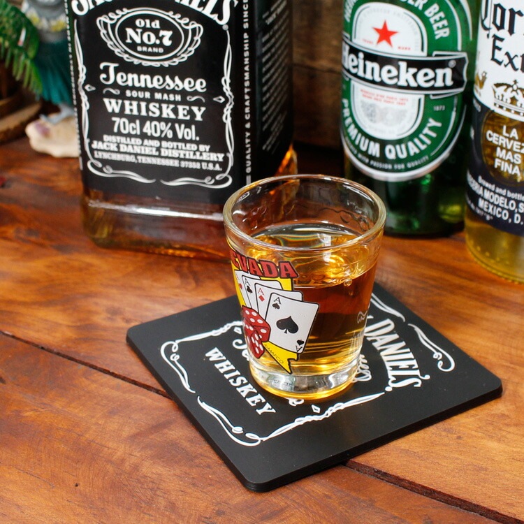 【メール便発送】 ラバー製 コースター ジャックダニエルズ Jack Daniel's 2枚セット パーティ バーグッズ アメリカ雑貨 アメリカン雑貨　