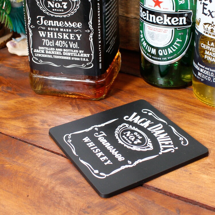 【メール便発送】 ラバー製 コースター ジャックダニエルズ Jack Daniel's 2枚セット パーティ バーグッズ アメリカ雑貨 アメリカン雑貨　