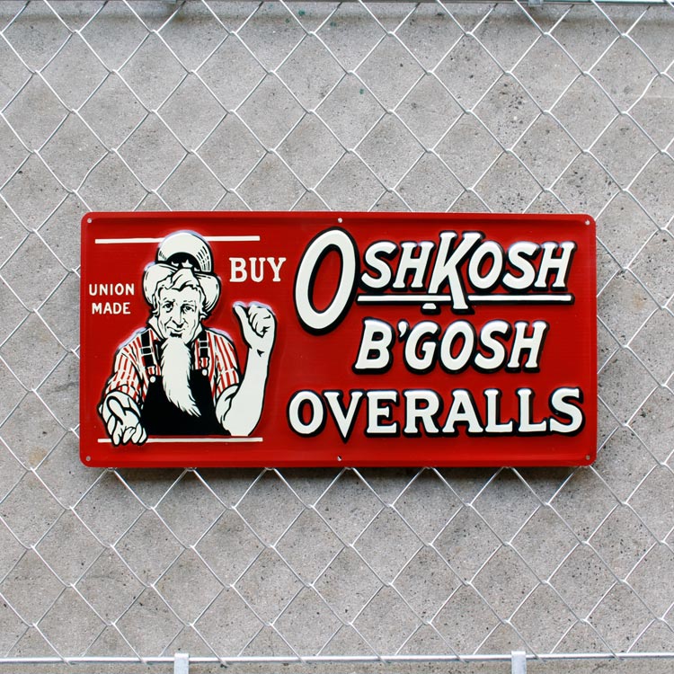 看板 エンボス メタルサイン OSHKOSH オシュコシュ BUY Lサイズ 高さ29