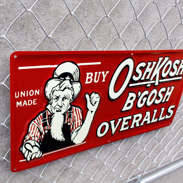 看板 エンボス メタルサイン OSHKOSH オシュコシュ BUY Lサイズ 高さ29