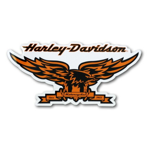 【メール便発送】ステッカー バンパーデカール 【HARLEY-DAVIDSON】ハーレーダビッドソン オレンジイーグル　HDS-410 アメリカン雑貨　