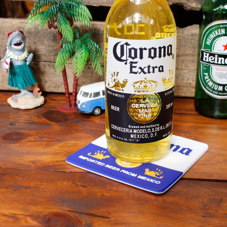 【メール便発送】 ラバー製 コースター コロナ CORONA EXTRA 2枚セット パーティ バーグッズ アメリカ雑貨 アメリカン雑貨　