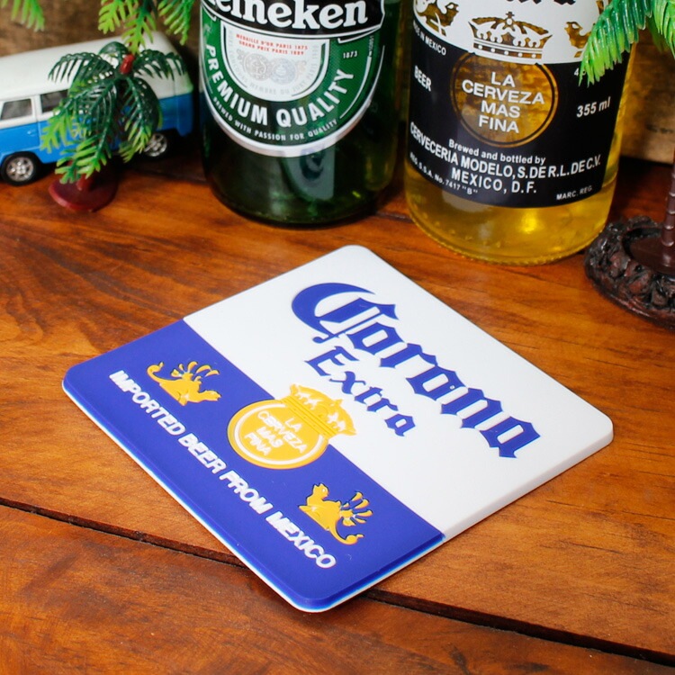 【メール便発送】 ラバー製 コースター コロナ CORONA EXTRA 2枚セット パーティ バーグッズ アメリカ雑貨 アメリカン雑貨　