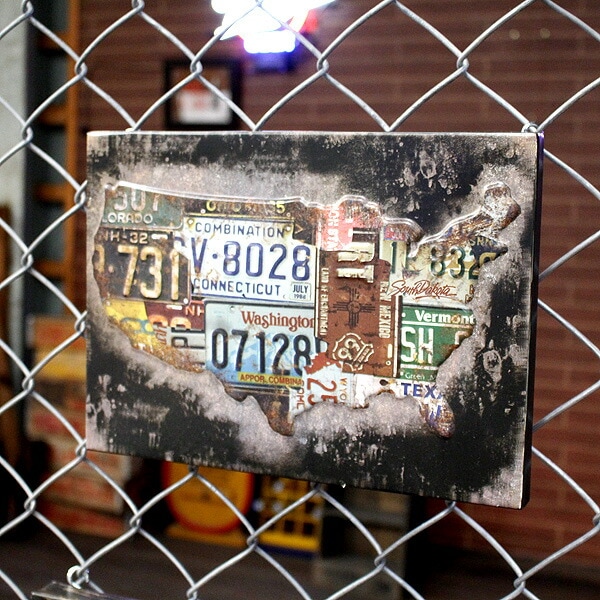 ミニ U.S.マップアートプレート （#20519 ） アメリカ雑貨