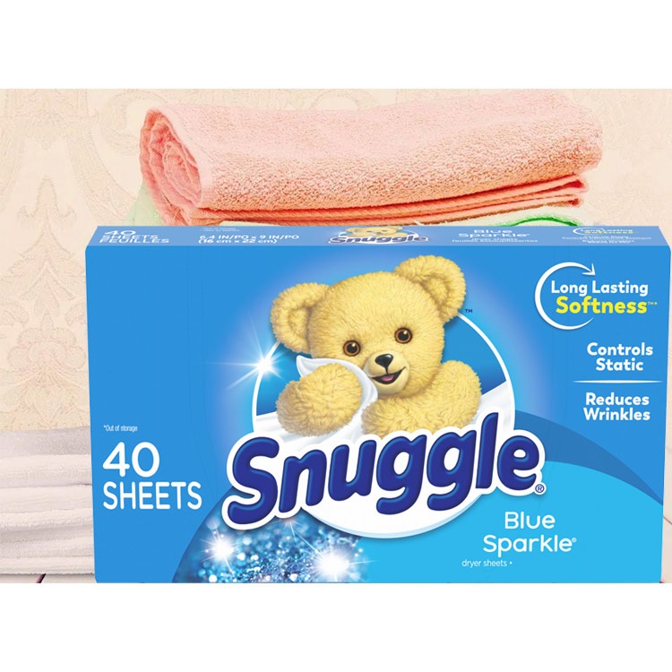 シート柔軟剤 スナッグル  ブルースパークル 40枚 柔軟シート 乾燥機用 Snuggle  アメリカ雑貨 アメリカン雑貨  アメリカ製40枚入り乾燥機用柔軟シート。