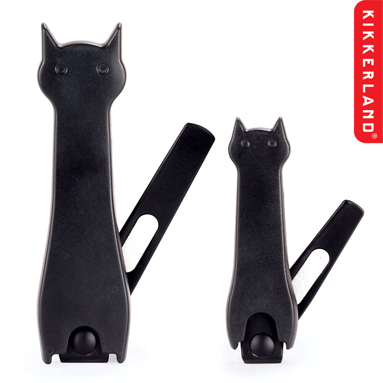 【メール便発送】KIKKERLAND キッカーランド パーフェクトペアネイルクリッパー ネコの爪切り 爪ヤスリ 2個入り 2サイズ 可愛い猫モチーフの爪切り2個セット。