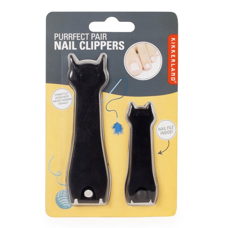 【メール便発送】KIKKERLAND キッカーランド パーフェクトペアネイルクリッパー ネコの爪切り 爪ヤスリ 2個入り 2サイズ 可愛い猫モチーフの爪切り2個セット。