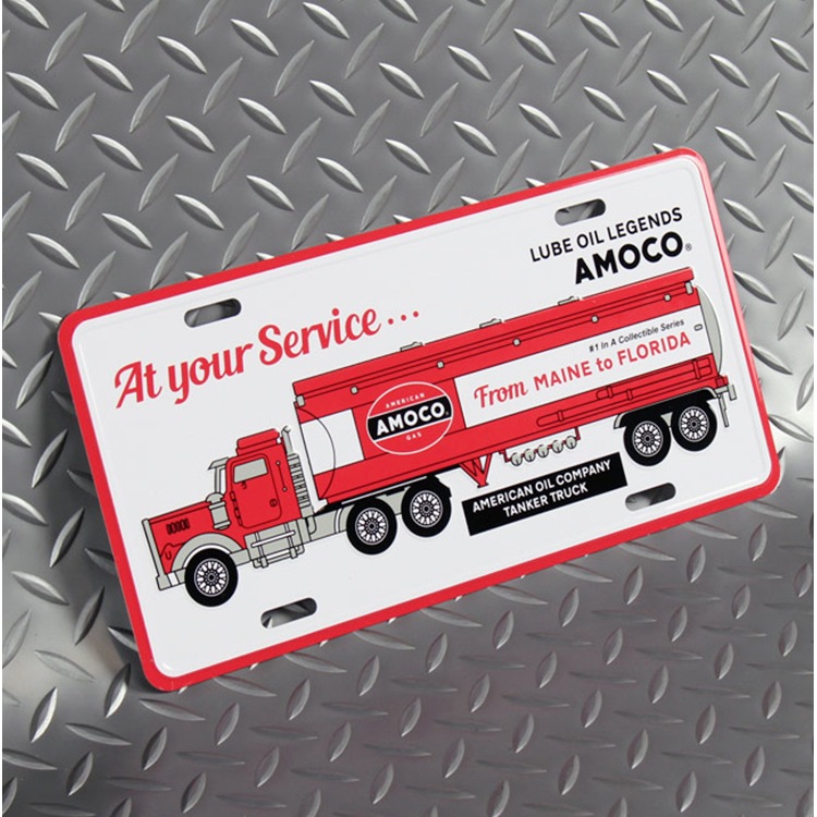 【メール便発送】CMプレート AMOCO - TRUCK CMP-149 縦15.3×横30.3cm ナンバープレート型 インテリア 看板 アルミ製 アメリカン雑貨飾るだけでかっこいい アメリカンプレート。