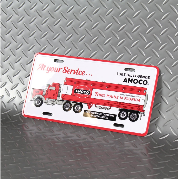 【メール便発送】CMプレート AMOCO - TRUCK CMP-149 縦15.3×横30.3cm ナンバープレート型 インテリア 看板 アルミ製 アメリカン雑貨飾るだけでかっこいい アメリカンプレート。