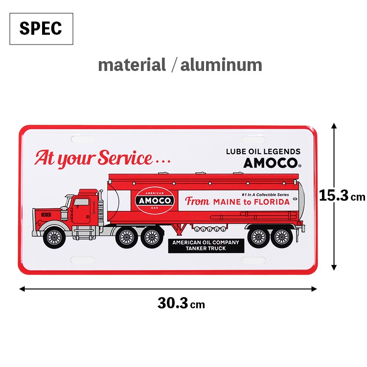 【メール便発送】CMプレート AMOCO - TRUCK CMP-149 縦15.3×横30.3cm ナンバープレート型 インテリア 看板 アルミ製 アメリカン雑貨飾るだけでかっこいい アメリカンプレート。