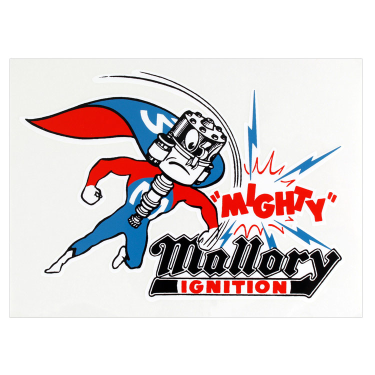 【メール便発送】ヴィンテージ レーシング デカール MIGHTY Mallory IGNITION 縦9.5×横12.8cm クリアフィルムタイプ クリアフィルムタイプ