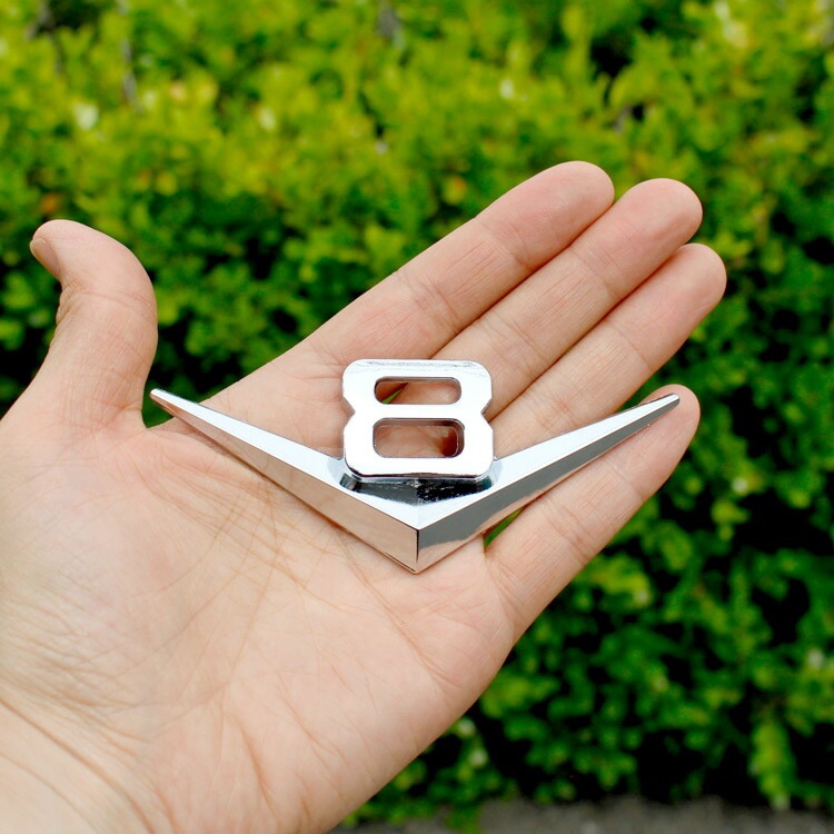 【メール便発送】ステッカー 車 シール 3Dエンブレムステッカー V8 Type-2 立体ステッカー カーアクセサリー アメリカン雑貨