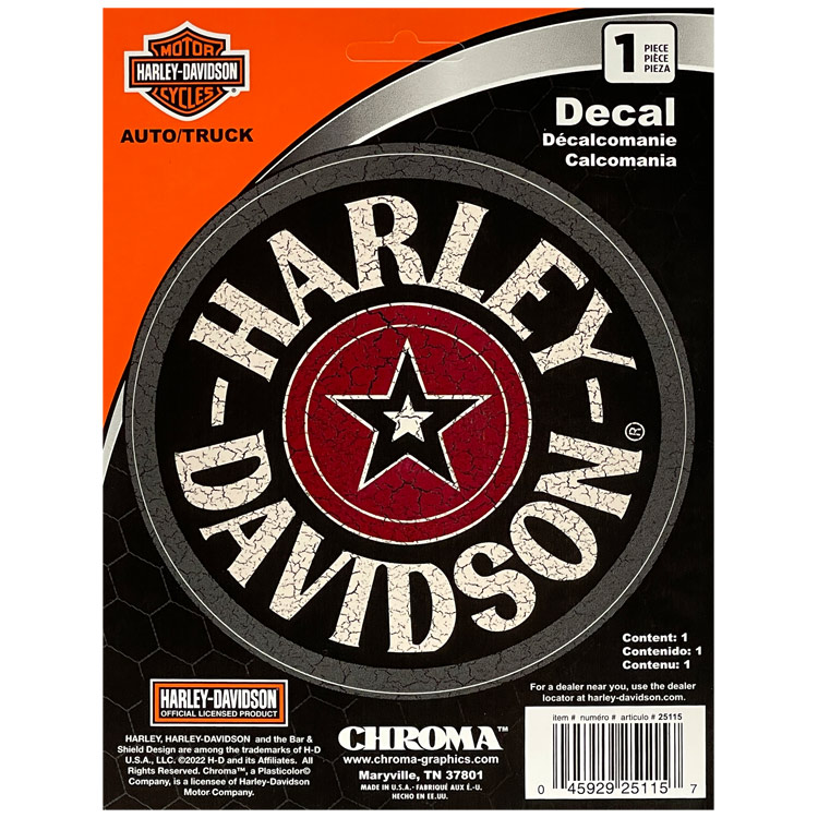 【メール便発送】ステッカー ハーレーダビッドソン デカール サークルスター CG25115 Harley-Davidson シール デカール カスタマイズ アメリカン雑貨