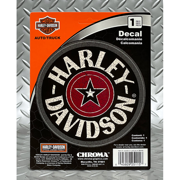【メール便発送】ステッカー ハーレーダビッドソン デカール サークルスター CG25115 Harley-Davidson シール デカール カスタマイズ アメリカン雑貨