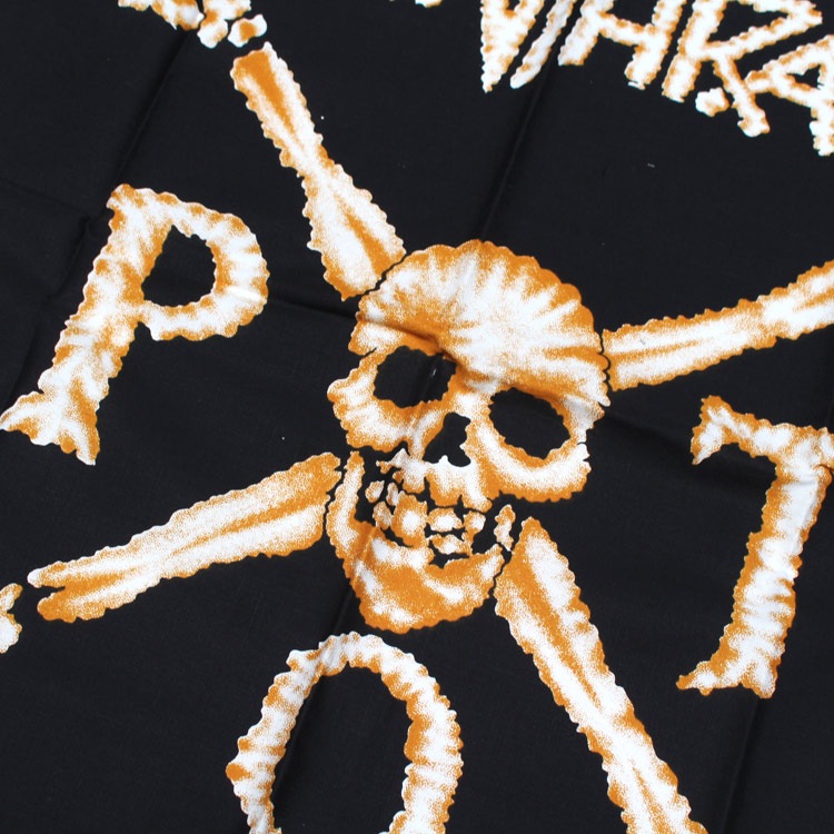 【メール便発送】バンダナ ドクロ 大判 ロックバンダナ ANTHRAX アンスラックス 50×50cm ヘヴィメタル バンド柄 ハンカチ ヘビメタ ロック 骸骨 かっこいいおしゃれ ロックなバンド柄 メンズ 男 スカーフ タオル 布 ターバン ヘアーターバン プレゼント 黒 ブラック