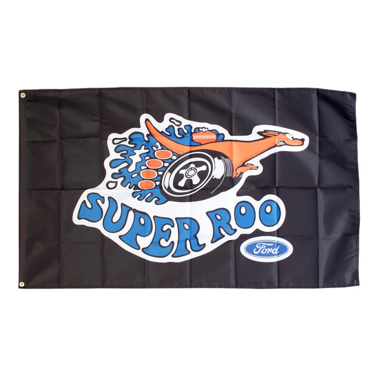 【メール便発送】フラッグ FORD SUPER ROO フォード スーパー・ルー 150×90cm ナイロン製 タペストリー バナー 旗 ウォールデコレーション インテリア アメリカン雑貨