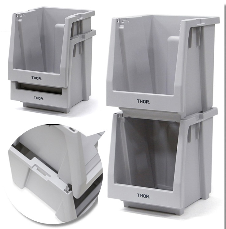  カスタマイズ可能な収納棚本体パーツ。 THOR STACKING SHELF CONTAINER 20L スタッキングシェルフコンテナー 20L ライトグレー  本体 収納 コンテナ 大容量 人気 TRUST アメリカン雑貨