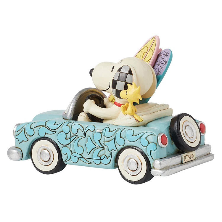 置物 フィギュア SNOOPY スヌーピー＆ウッドストック カーサーフィン 11.8cm スヌーピー  enesco Peanuts JIM SHORE【メーカー直送】【同梱不可】【あす楽不可】【代引き不可】