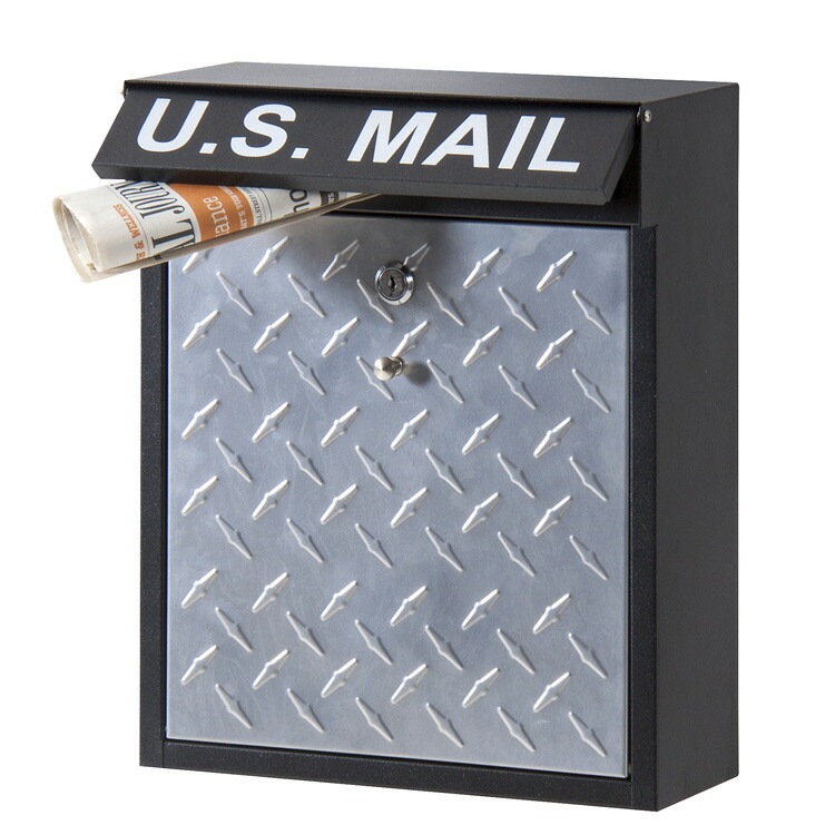 ポスト おしゃれ 壁面用 U.S.MAIL シルバー PST-215B 郵便受け