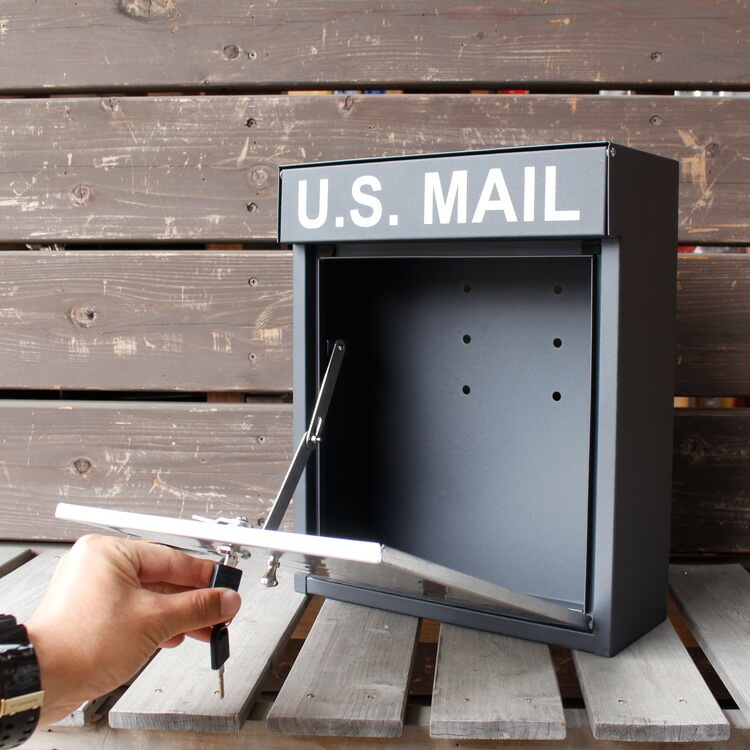 ポスト おしゃれ 壁面用 U.S.MAIL シルバー PST-215B 郵便受け