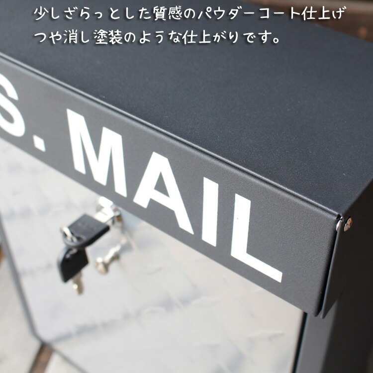 ポスト おしゃれ 壁面用 U.S.MAIL シルバー PST-215B 郵便受け