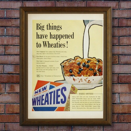 ヴィンテージ アドバタイジングフレーム＜Wheaties 食品広告